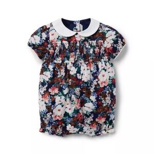 Janie and Jack Floral Kids Blouse with White Collar